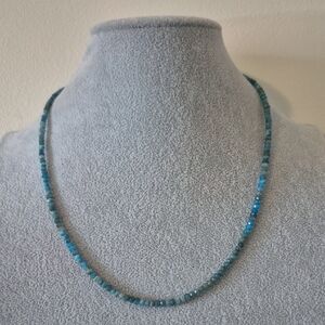 FACETED APATITE 4mm.beads.(Natural) NECKLACE 20" MATCHING BRACLET 7"